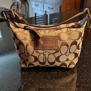Coach Brown and Tan Shoulder Bag